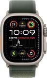 Apple Watch Ultra 2 (Cellular + GPS) - 64GB - 49mm - Titanium Titanium Case with Green Rubber Alpine Loop Band - One Size