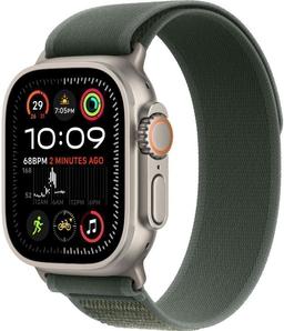 Apple Watch Ultra 2 (Cellular + GPS) - 64GB - 49mm - Titanium Titanium Case with Green Textile Alpine Loop Band - One Size