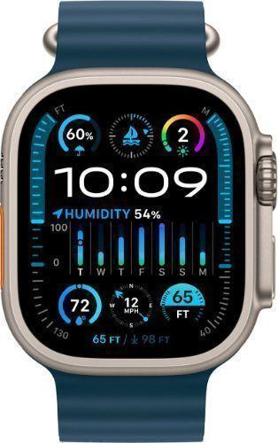 Apple  Watch Ultra 2 - 64GB - Titanium-Titanium-Ocean Band-Blue - 49mm - Titanium - Titanium - Blue - Ocean Band - One Size - Rubber - Good