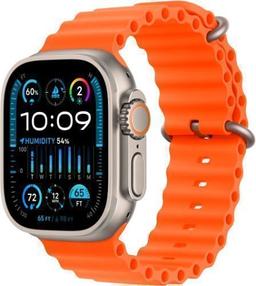 Apple Watch Ultra 2 (Cellular + GPS) - 64GB - 49mm - Titanium Titanium Case with Orange Rubber Ocean Band - One Size