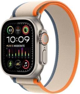 Apple Watch Ultra 2 (Cellular + GPS) - 64GB - 49mm - Titanium Titanium Case with Orange/Beige Textile Trail Loop Band - One Size