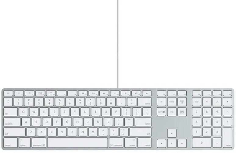 Apple  Wired Keyboard with Numeric Keypad - White - Acceptable
