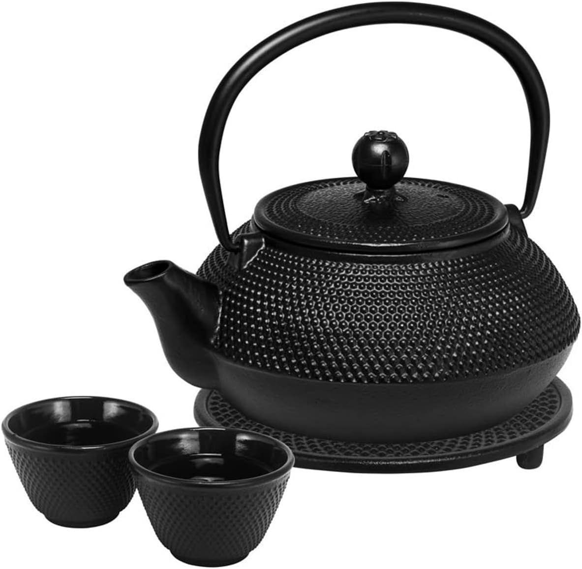 Avanti  Hobnail Cast Iron Teapot Tea Set 800mL - Black - Brand New