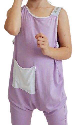 Awakind  Junior Bamboo Singlet Romper (Size 10-11) - Lilac - Brand New