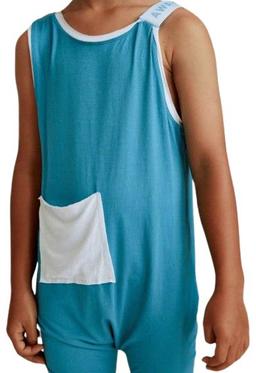 Awakind Junior Bamboo Singlet Romper (Size 8-9) - Teal