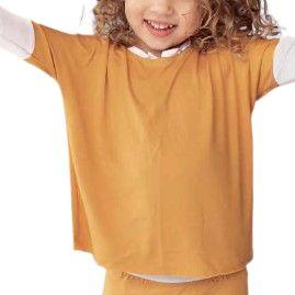Awakind Junior Unisex Bamboo 3/4 Top (Size 10-11) - Safron