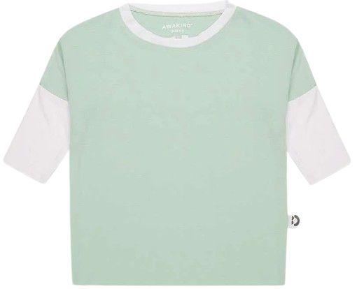 Awakind  Junior Unisex Bamboo 3/4 Top (Size 2-3) - Sage - Brand New
