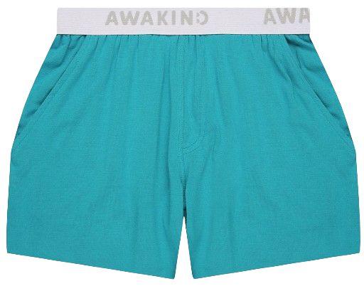 Awakind  Junior Unisex Bamboo Shorts (Size 4-5) - Teal - Brand New