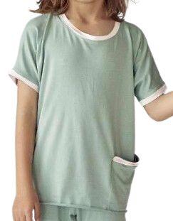 Awakind  Junior Unisex Bamboo Tee (Size 8-9) - Sage - Brand New