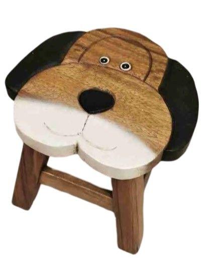 Baby Deluxe  Kids Wooden Stool - Dog - Over Stock