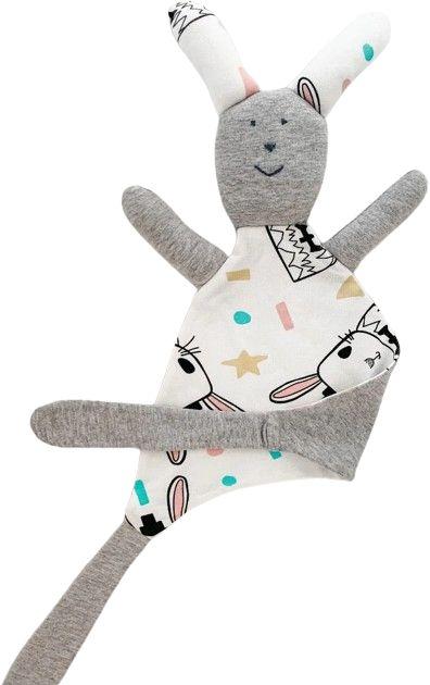 Baby Loves Sleep  Bunny Hugs Baby Comforter  - Cool Grey - Over Stock