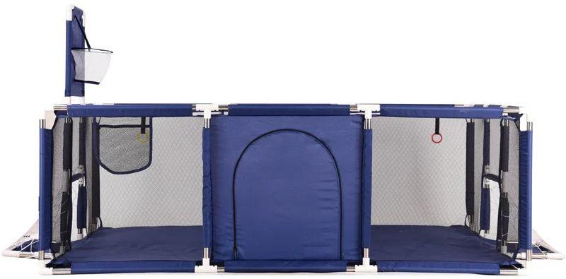 Baby Playpen Playmat with Ball Shooting Nets - Blue - Over Stock