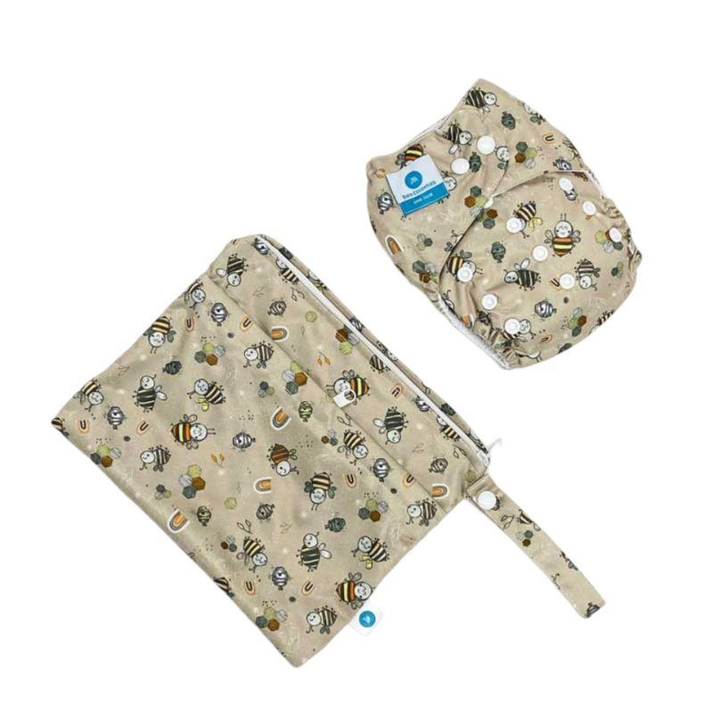 Bare Essentials  Nappy With Wetbag - Buzz - Over Stock