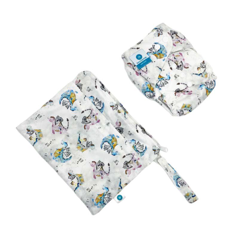 Bare Essentials  Nappy With Wetbag - Pendragon - Over Stock