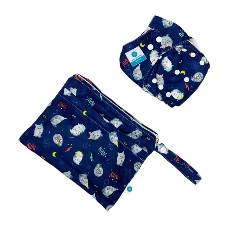 Bare Essentials  Nappy With Wetbag - Spooky - Over Stock