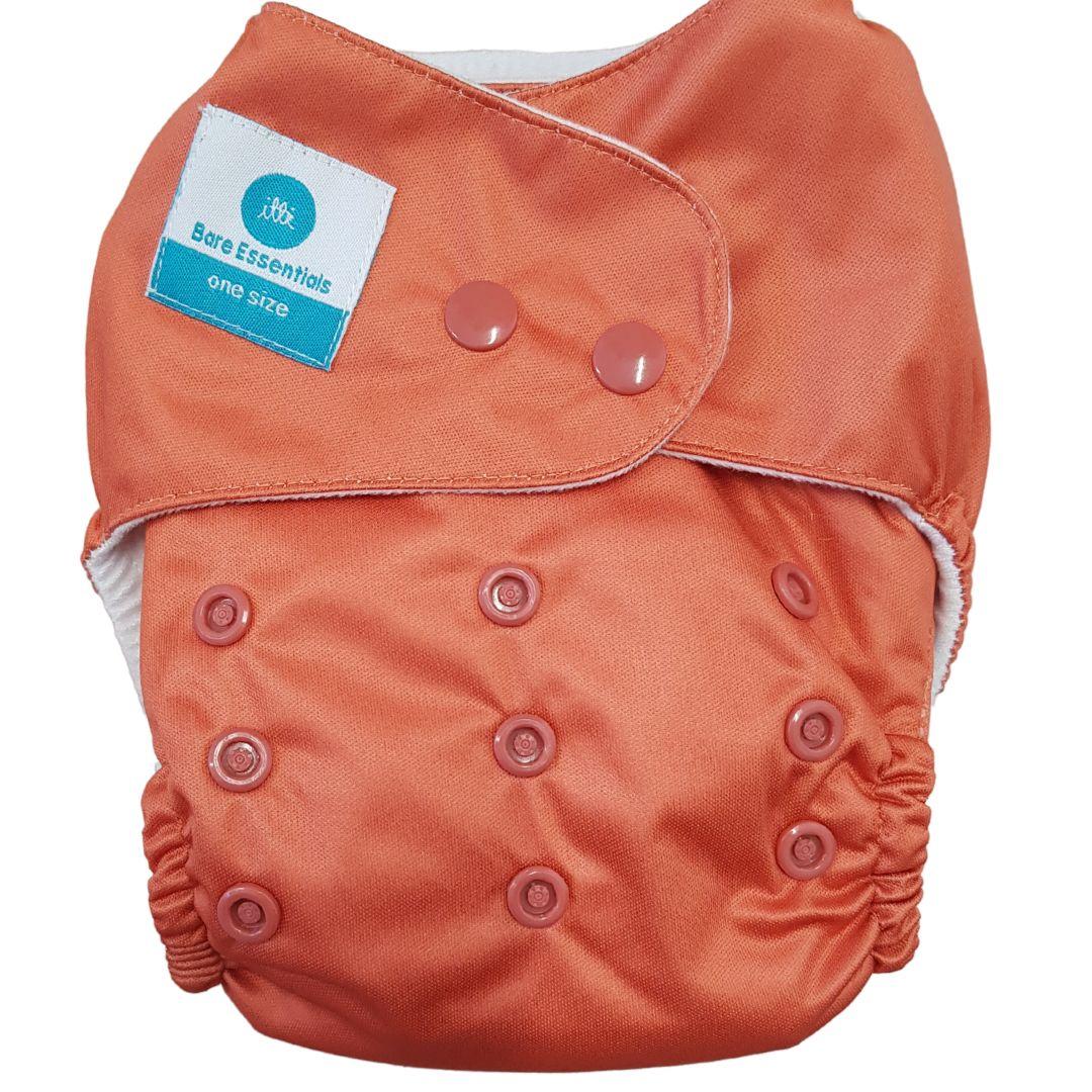 Bare Essentials  One Size Fits Most Cloth Nappy - Burnt Orange - Over Stock