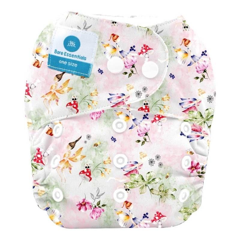Bare Essentials  One Size Fits Most Cloth Nappy - Fairy Garden - Over Stock