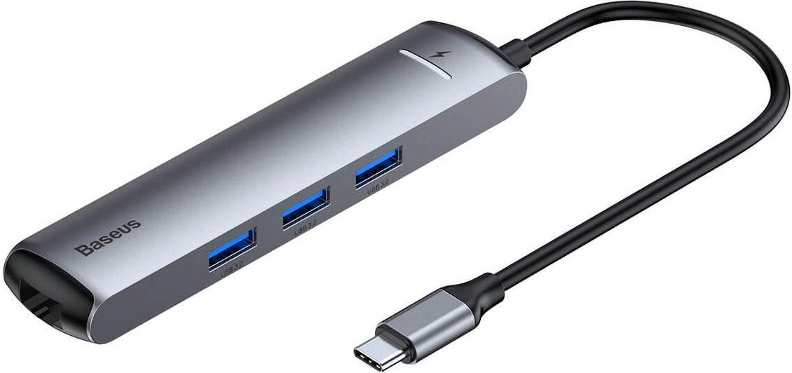 Baseus CAHUB-J0G Mechanical Eye 6-In-1 USB HUB - Grey