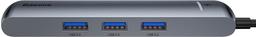 Baseus CAHUB-J0G Mechanical Eye 6-In-1 USB HUB - Grey