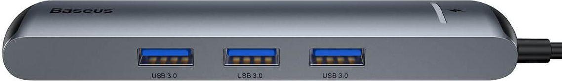 Baseus CAHUB-J0G Mechanical Eye 6-In-1 USB HUB - Grey
