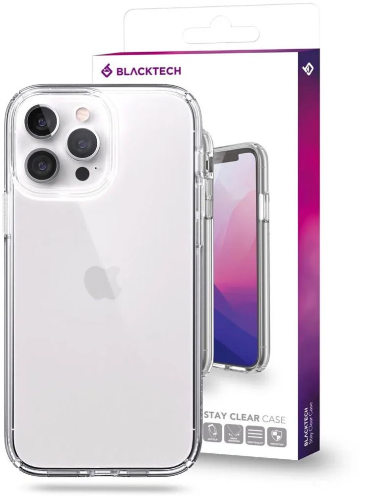 Blacktech Stay Clear Phone Case for iPhone 15 Pro Max