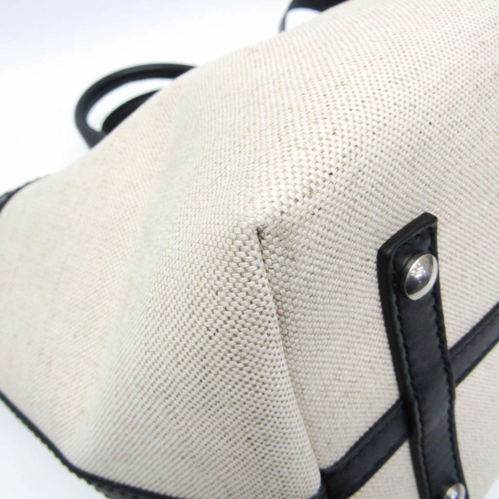 Burberry Leather Canvas Handbag Shoulder Bag