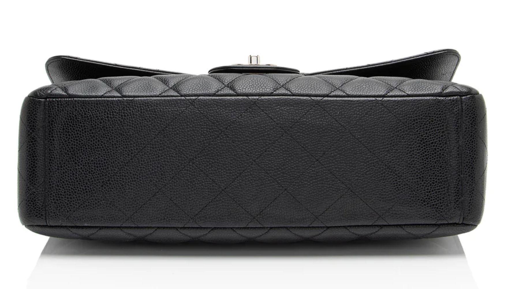 Refurbished Chanel Caviar Leather Classic Maxi Single Flap Bag - Reebelo Australia