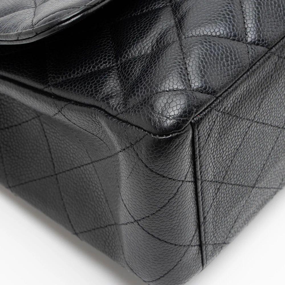 Refurbished Chanel Caviar Leather Classic Maxi Single Flap Bag - Reebelo Australia