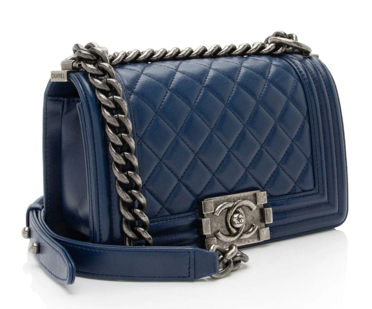 Refurbished Chanel Lambskin Small Boy Bag - Reebelo Australia