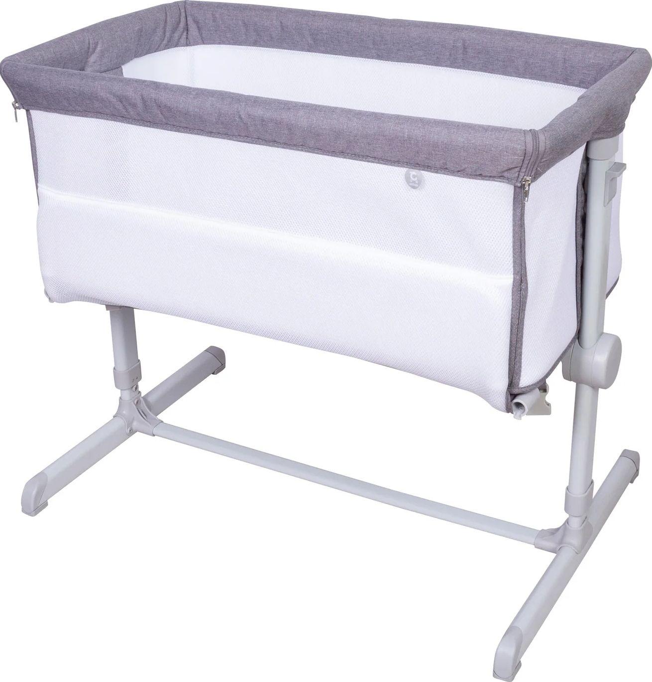 Child Care  Dusk Bedside Sleeper Bassinet with Mattress  - Grey - Over Stock