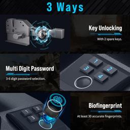 Clutto Biometric Slider Gun Safe for Handgun