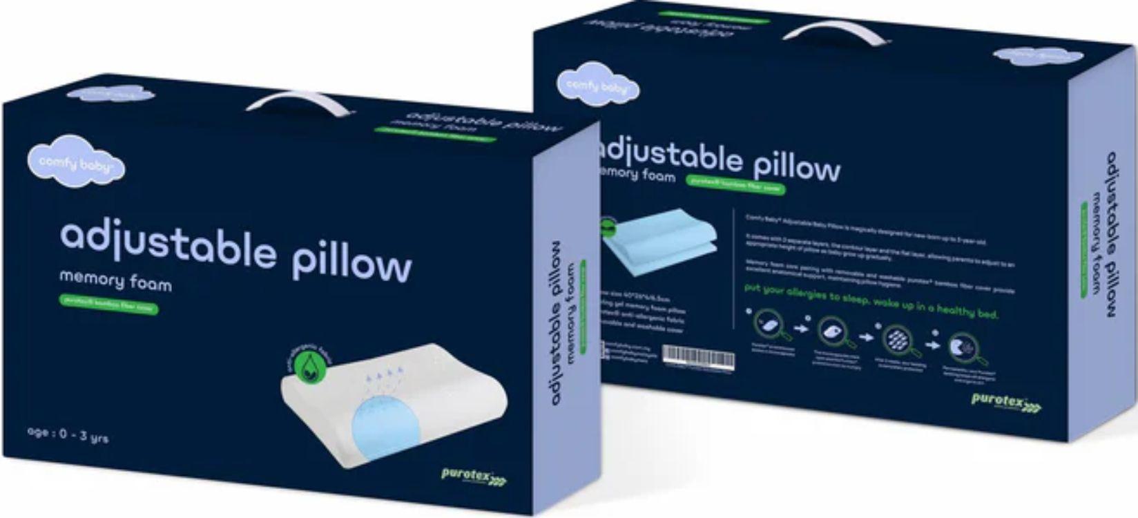 Comfy Baby Adjustable Pillow - White