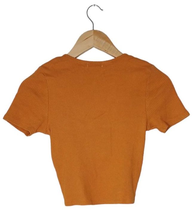 Cotton On Ribbed Cropped Tee M - Mustard