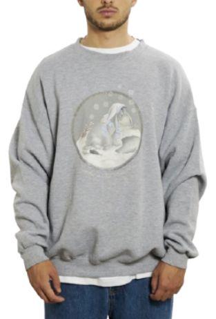 Disney  Winnie the Pooh 'Eeyore' Sweatshirt L - Gray - Excellent