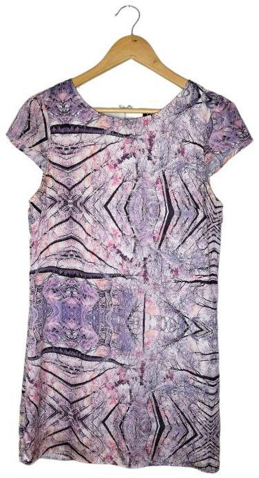 Dotti  Patterned Mini Dress 12 - Purple - Excellent
