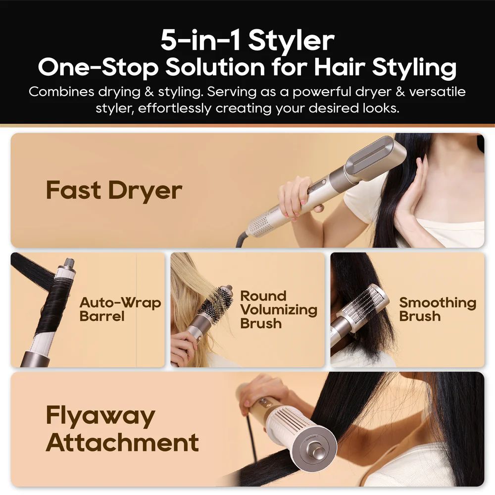 Dreame AirStyle 5-in-1 Hair Drying & Styling Tool Kit - Gold