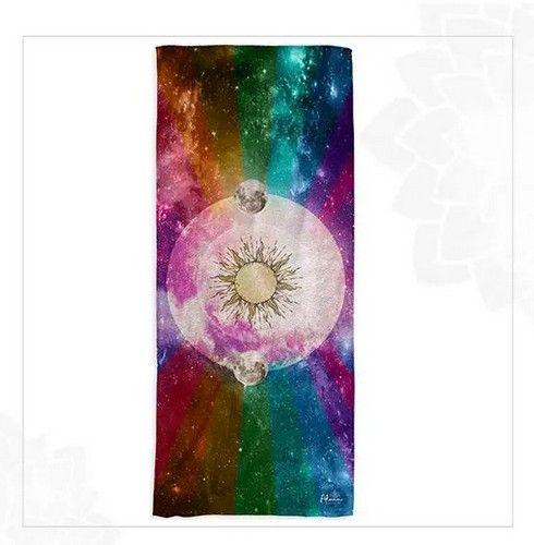 Alma Universal ECLIPSE BEACH TOWEL unisex Eco-friendly beach gym camping towel sand free galaxy art made from recycled plastic bottles - Default - Brand New