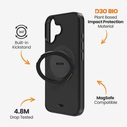 EFM EFM Alta with D3O Bio Phone Case for iPhone 16 Plus - Black
