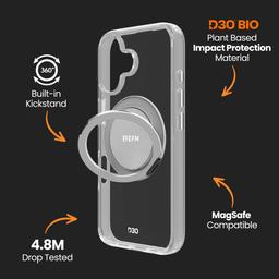 EFM EFM Alta with D3O Bio Phone Case for iPhone 16 Plus - Clear - Brand New