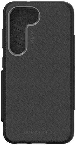 EFM Monaco Armour Leather and D3O Case for Galaxy S23 - Black/Space Grey