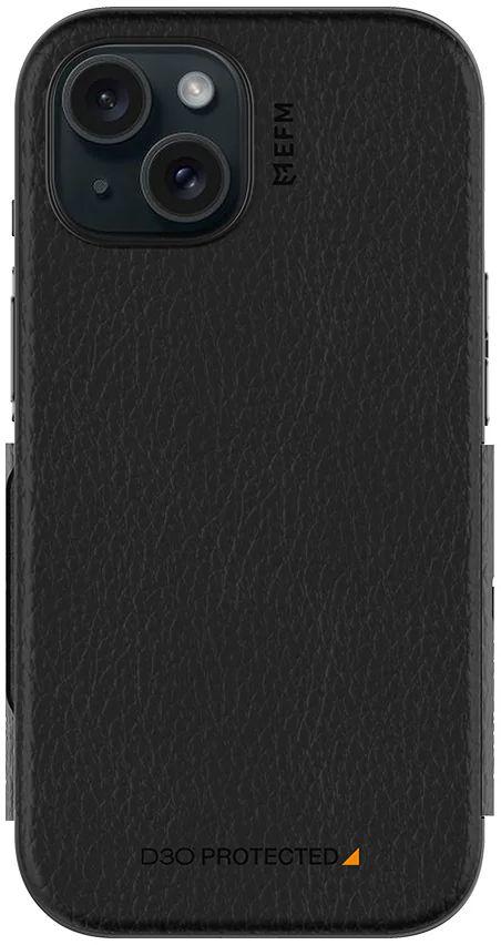 EFM EFM Monaco Wallet Phone Case with D3O 5G for iPhone 15 - Black - Brand New