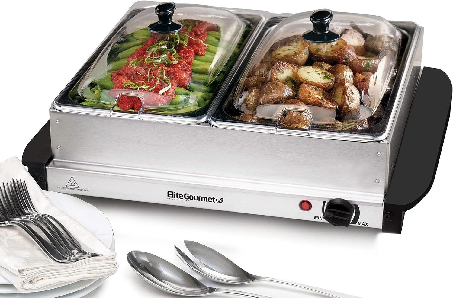 Elite Gourmet Dual 2 x 2.5 Qt. Trays EWM-6122