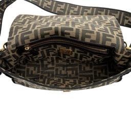 Fendi Zucca Calfskin Baguette Shoulder Bag
