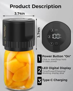 Fodmor Mason Jar Electric Vacuum Sealer