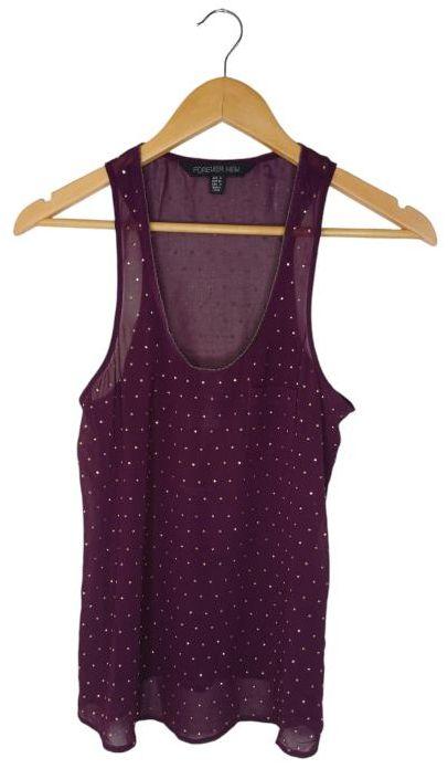 Forever New  Diamonte Sleeveless Blouse 8 - Deep Purple - Excellent