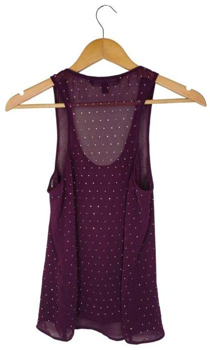 Forever New Diamonte Sleeveless Blouse 8 - Deep Purple