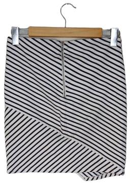 Forever New Striped Mini Tube Skirt 8 - Black/White