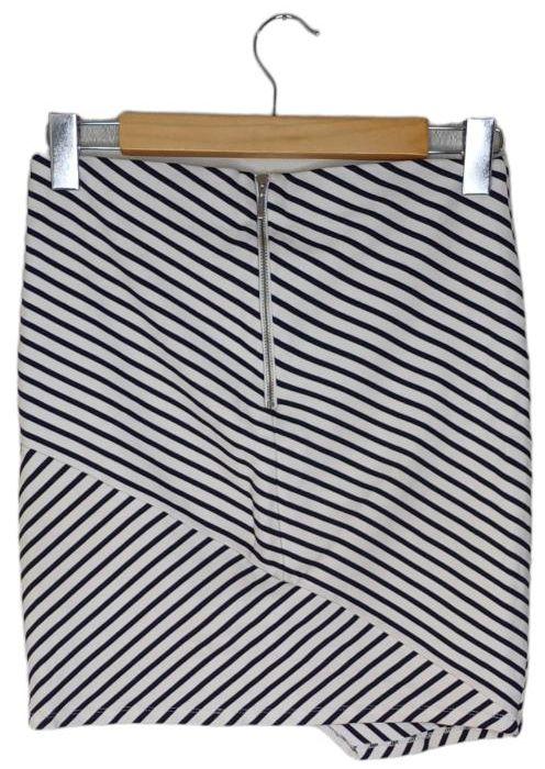 Forever New Striped Mini Tube Skirt 8 - Black/White