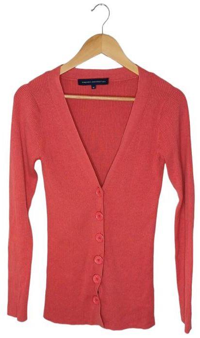 French Connection  Ribbed Cardi M - Orange - Excellent