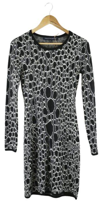 French Connections  Pattern Bodycon Dress 10 - Black - Excellent